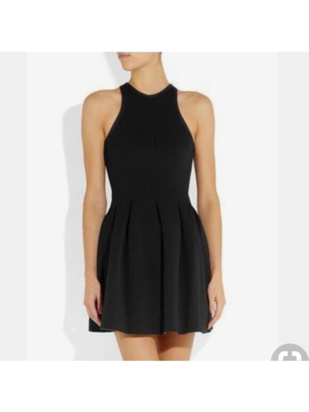 $325 NWT T by Alexander Wang Black Pleated Neoprene Scuba Dress jersey Bonded XS